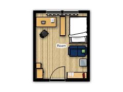 My first project (copy) - myroom made with Floorplanner